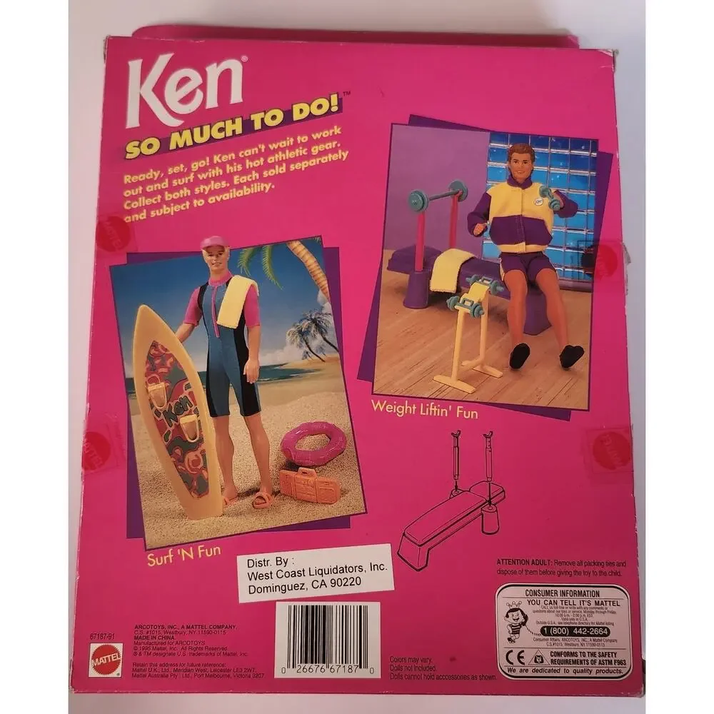 Mattel KEN Weight Liftin' Fun Playset~ So Much To Do!~ Barbie NRFB Vtg 1995